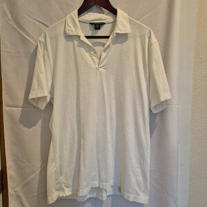 Banana Republic White Polo Shirt, Lightweight Pima Cotton
